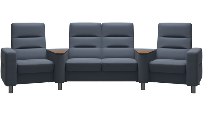 Stressless Wave Sector in Paloma Sparrow Blue Leather